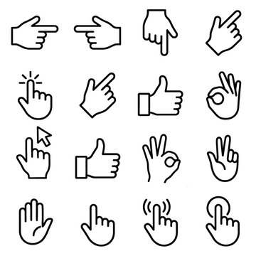Hand Pointer Doodle Icons Collection