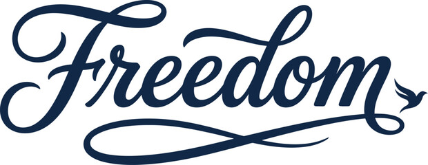Freedom script typography elegant hand lettered wordmark design © MDSUHAN