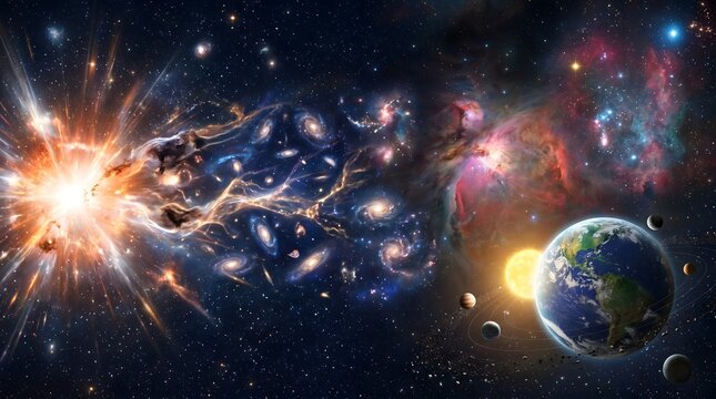 The Formation of the Universe A Cosmic Symphony of Galaxies, Stars, and Planets Colliding and Expanding