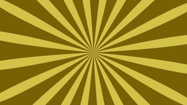 Cool orange sun rays retro background video 4k, bright sunburst retro looping animation, sunburst lines rotating with spinning retro vignette rays, radial speed lines animation.