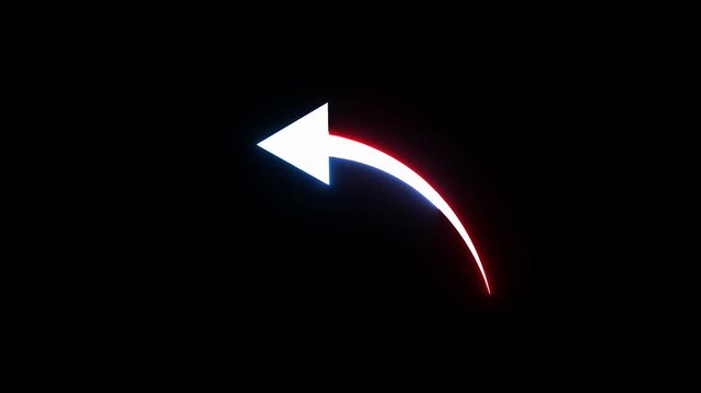 Neon modern business arrow animation on black background. Finance growth, success, and progress  digital  arrow animation.