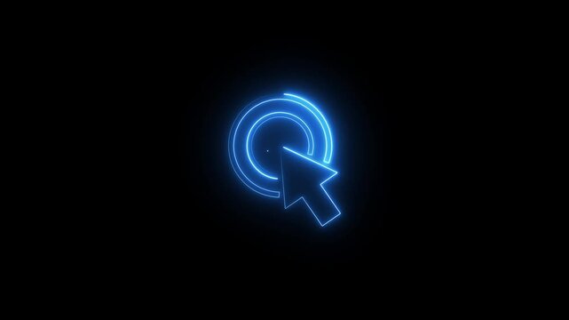Neon modern business arrow animation on black background. Finance growth, success, and progress  digital  arrow animation.