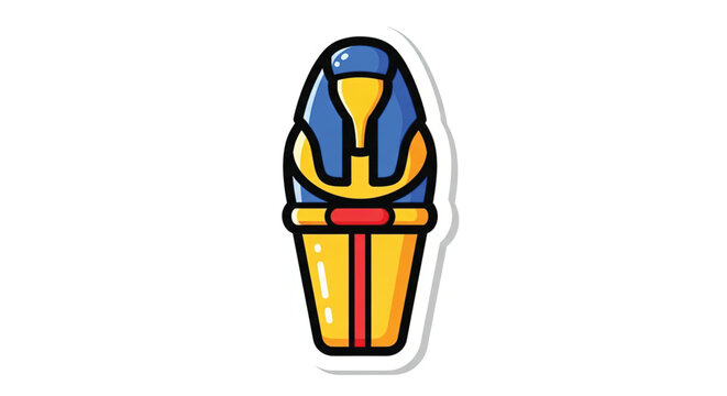 Ancient Egyptian Sarcophagus Head Decoration.