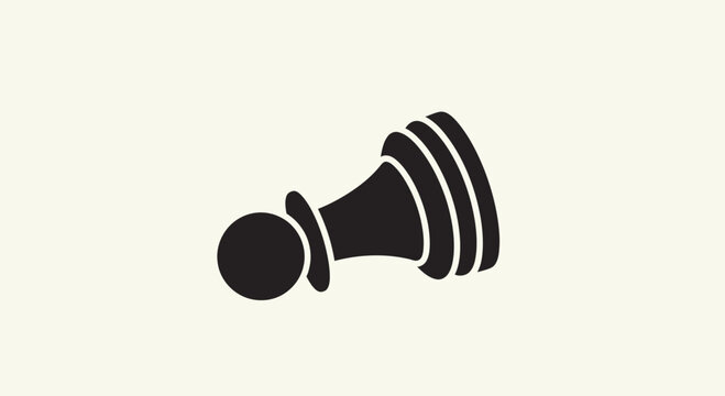 Minimalist Black Chess Pawn Icon Illustration