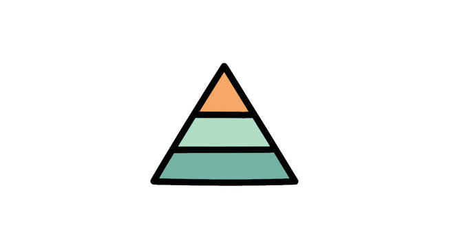 Three layered pyramid chart for business data visualization
