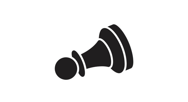Minimalist Black Chess Pawn Icon Symbol