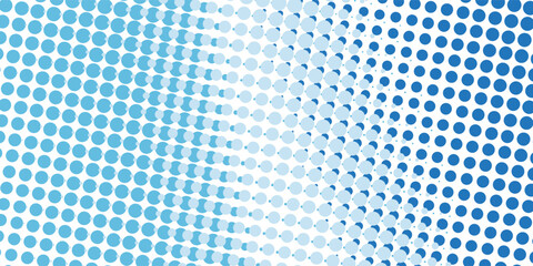 Fototapeta premium Vector abstract blue background frame of geometric shapes. Circular ornament. Pattern of dots, particles, molecules, fragments art modern simple design