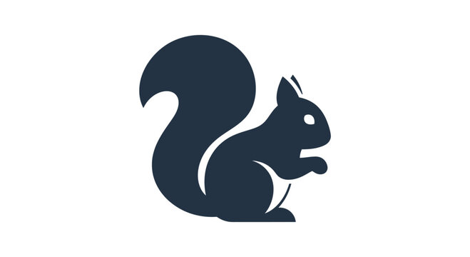 Minimalist Squirrel Icon Vector Graphic