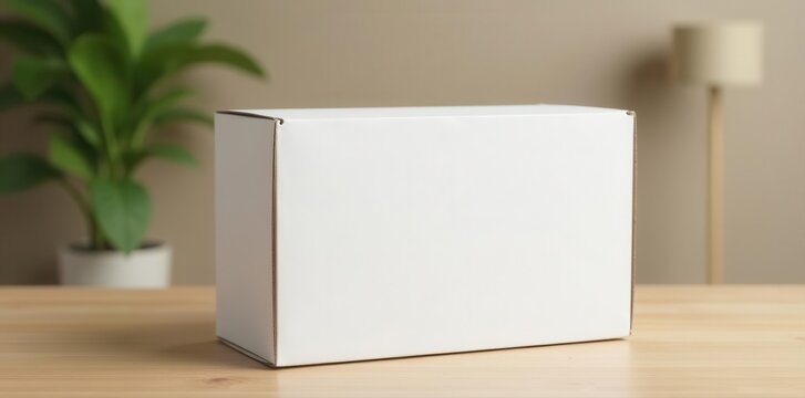 Clean white cardboard box, perfect for product display , clean, pure