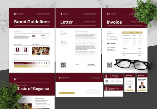 Red And Cream Restaurant Brand Guidelines 