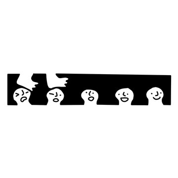 Edgy minimalist line art faces vector illustration