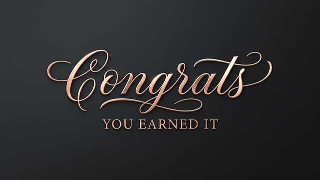 Elegant Calligraphy of Congratulations with Motivational Text in Artistic Style