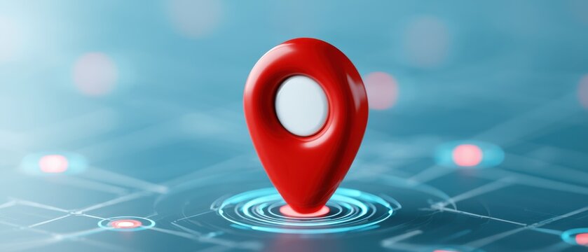 Digital navigation marker design virtual space 3d model tech environment close-up view modern concept