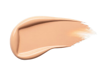 Fototapeta premium Beige liquid foundation makeup smear isolated on a white background