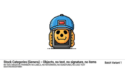 Naklejka premium Smiling Lego Minifigure Wearing Helmet.