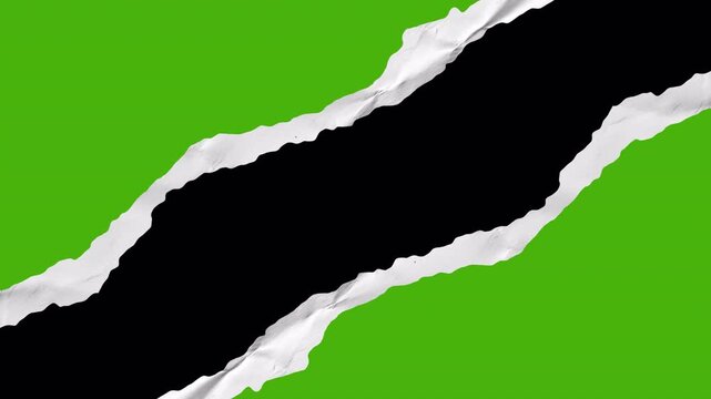 Animated Torn Paper Transition Green Screen Reveal Effect 4K