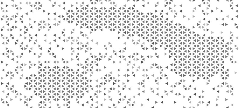 Halftone triangles pattern. Abstract geometric gradient background. Vector illustration