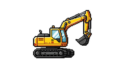 Obraz premium Yellow excavator machine heavy equipment.