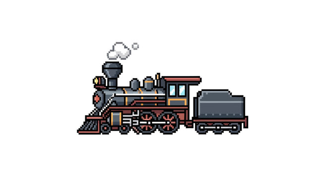 Vintage Steam Locomotive Train Engine.