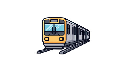 Fototapeta premium Yellow Train on Railway Tracks.