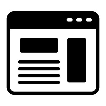 Clean website layout wireframe user interface template icon.