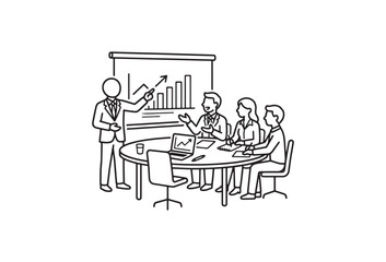 Fototapeta premium Business meeting, office presentation, teamwork discussion, corporate strategy