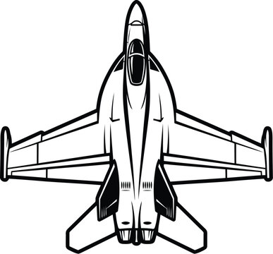 F/A-18 Super Hornet Carrier Fighter Jet Bold Graphic Illustration Creative Angle Vector