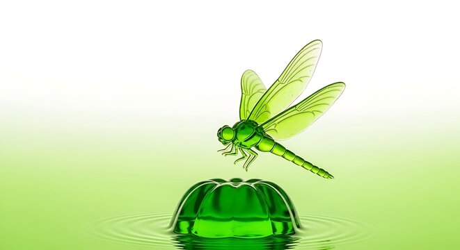dragonfly on a green background