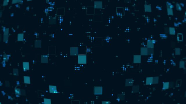 Abstract blue technology background featuring a digital grid pattern with fractals futuristic science