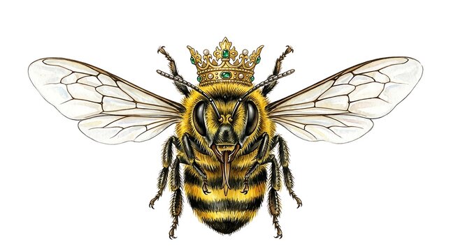 Queen Bee with Crown queen bee logo