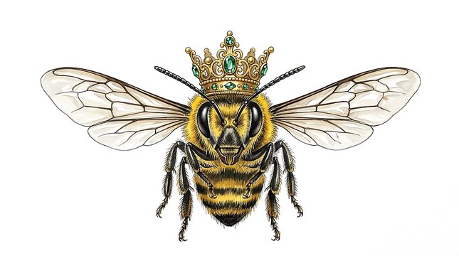 Queen Bee with Crown queen bee logo