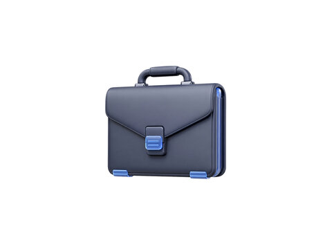  3D business briefcase and attach&eacute; case icon isolated
