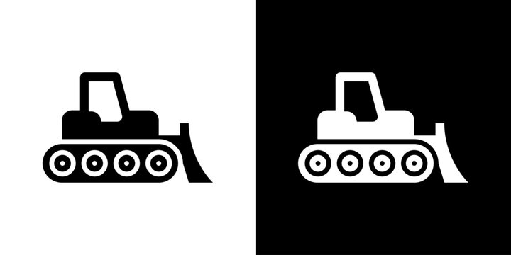 Bulldozer Icon Set Multiple Style Collection