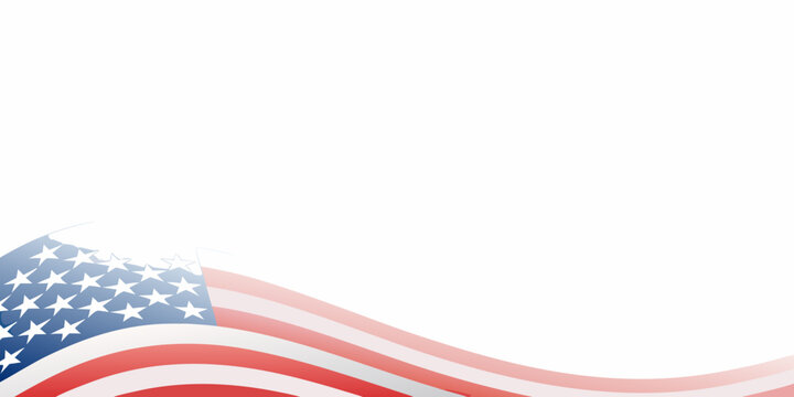 American Flag Wave Pattern Vector Illustration With White Background