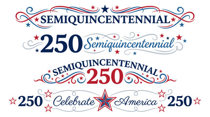 Obraz premium Semiquincentennial Celebration Banner with Patriotic Design.
