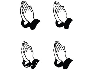 Fototapeta premium raying hands religious gesture icon illustration