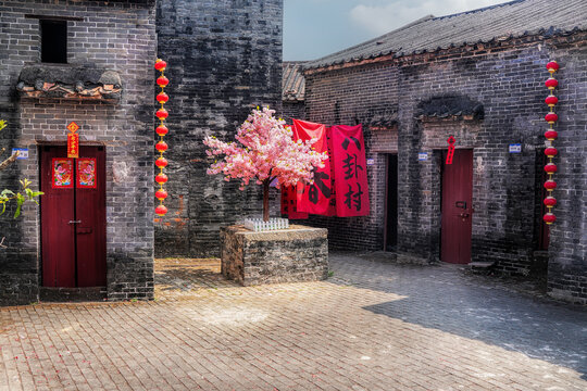 Licha Bagua, Zhaoqing city, Guangdong, China. Built 800 years ago, the village is the perfect example of a special category of the vernacular architecture of southern China.                 