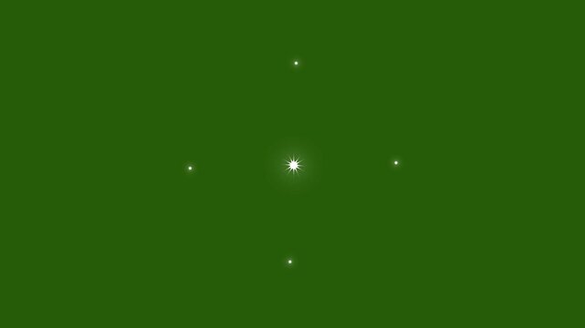Glowing shinning stars, High-quality star twinkle background animation with sparkling particle lights floating on a black night sky, magical glitter explosion on green screen,flat, vector. 4K