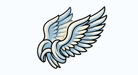 Obraz premium Stylized Angel Wing Illustration with Detailed Feather Design.