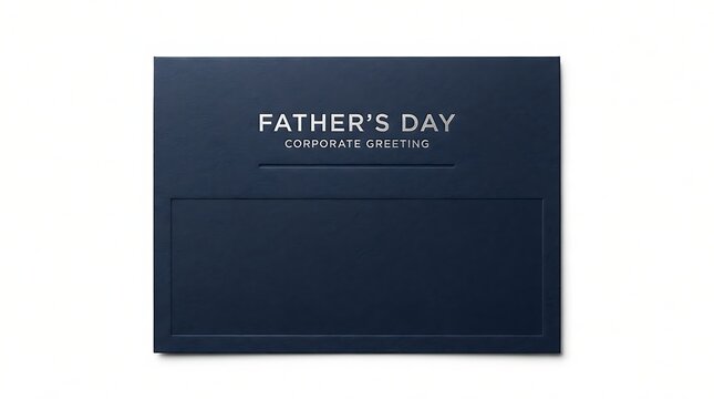 Dark blue corporate father's day gift folder or packaging with fathers day, dad gift