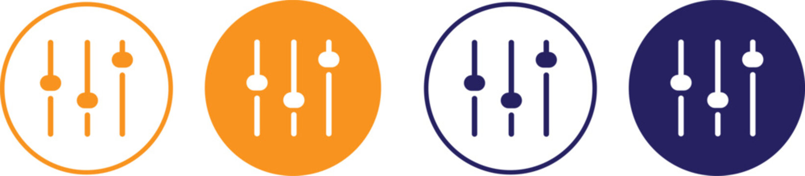 Modern parameters and setting icons set, perfectly structured for system administration controls and technical dashboard setup, containing clean flat vector