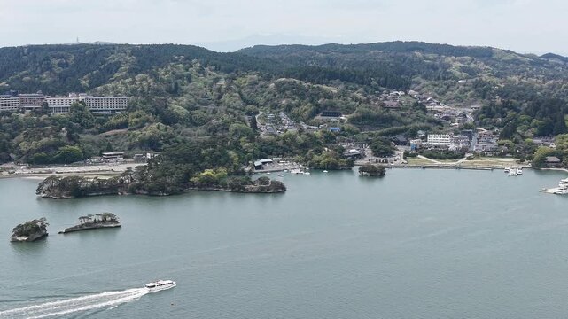 MATSUSHIMA, JAPAN.Rocky shoreline view April 28 2026