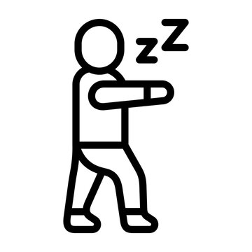 sleep walking icon line
