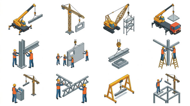 Construction Equipment and Machinery Setup.