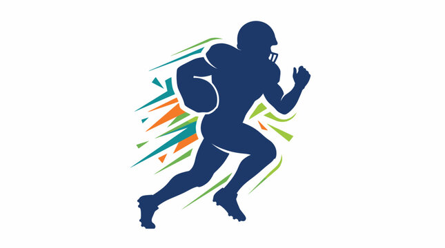 Dynamic Runner with Backpack in Motion Illustration.