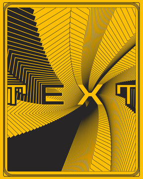 Yellow Black Art Deco Abstract Poster Decorative Geometric Wall Art Design
