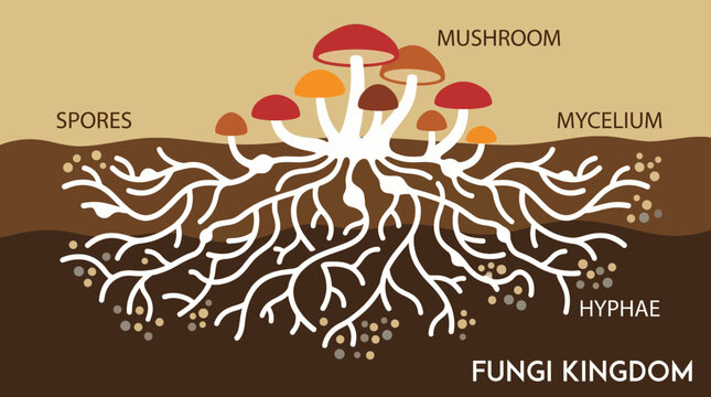 Fungi Kingdom Mushroom Mycelium Structure