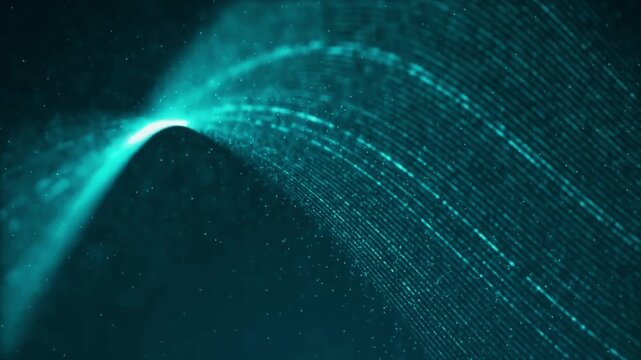 Abstract digital background with flowing particles and light trails futuristic technology concept, data stream, network connection, or energy flow visualization