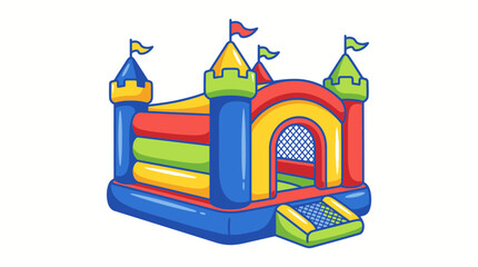 Obraz premium Colorful Inflatable Castle for Kids Play Area.