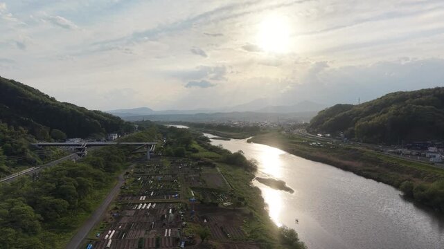 MIYAGI, JAPAN.Flowing river landscape April 28 2026